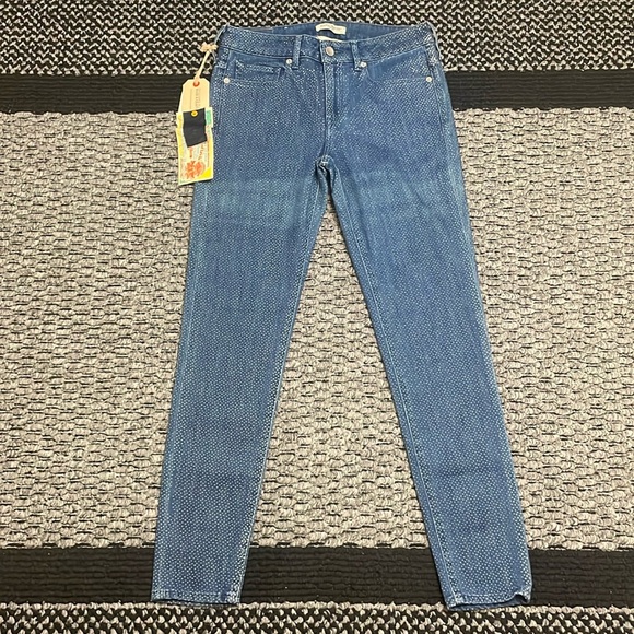 Levi’s Made & Crafted NWT Jeans Womens Sz 27 Empire Cropped Textured Blue Tab - Picture 1 of 16